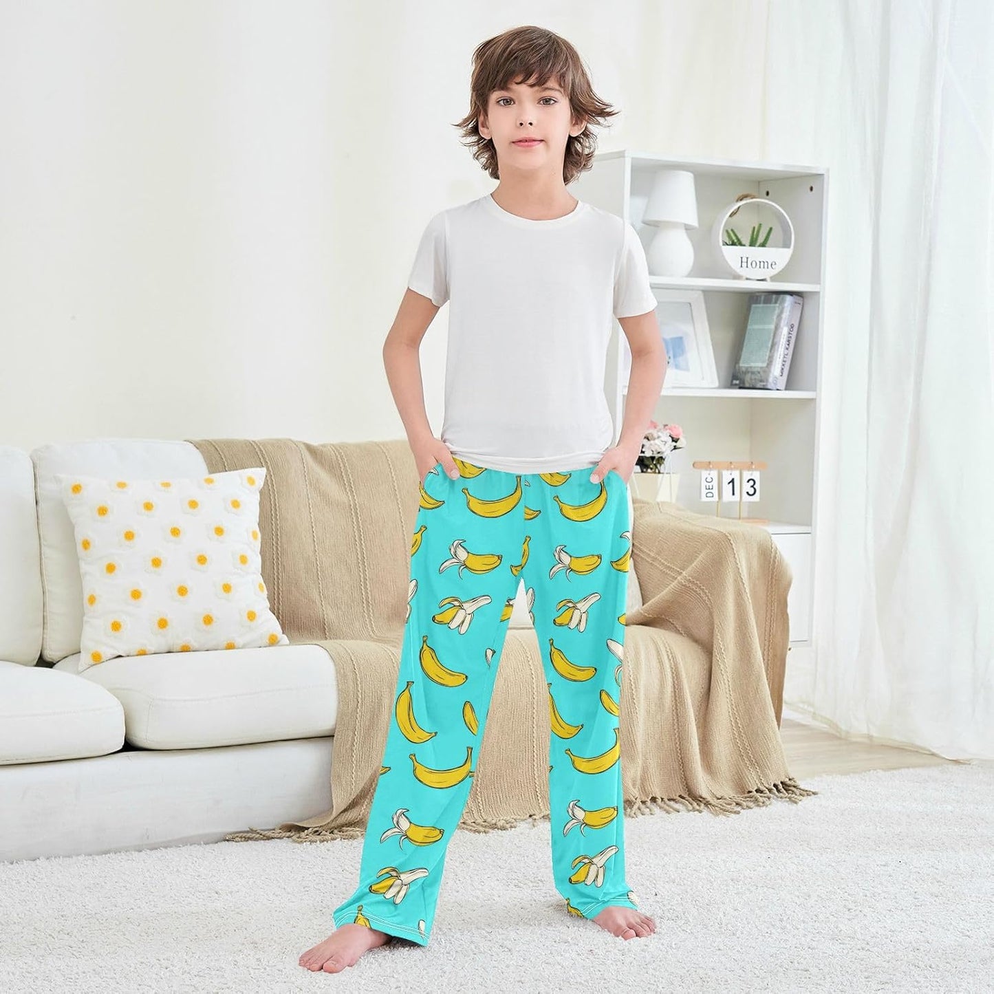 Pajama Pants Bananas Black Lounge Pajama Bottoms Soft Sleep Pjs Sleepwear S