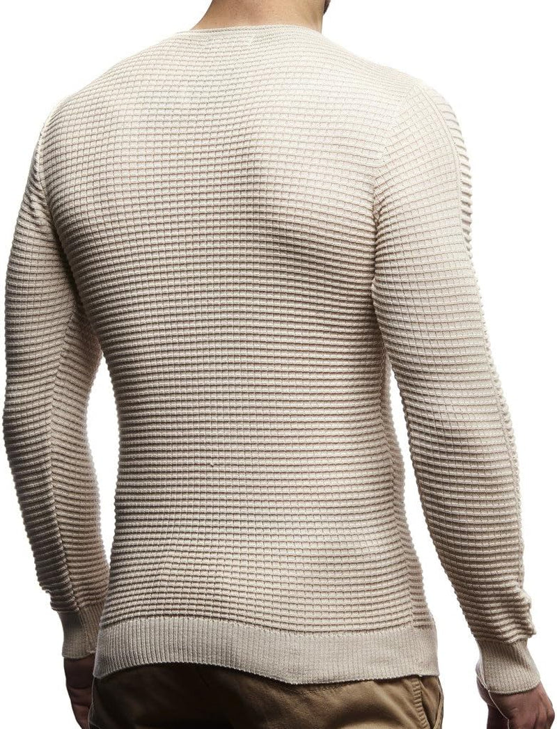 Men'S Sweater Knitted Pullover Hoodie Basic Crew Neck Sweatshirt Longsleeve Long Sleeve Slim Fit LN1545