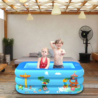 Swimming Pool,Swimming Pool Accessories Paddling Pools for Kids Small, 130 X 85 X 50Cm Inflatable Rectangular Kids Pool