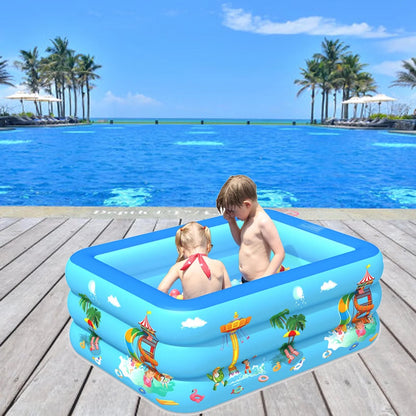Swimming Pool,Swimming Pool Accessories Paddling Pools for Kids Small, 130 X 85 X 50Cm Inflatable Rectangular Kids Pool