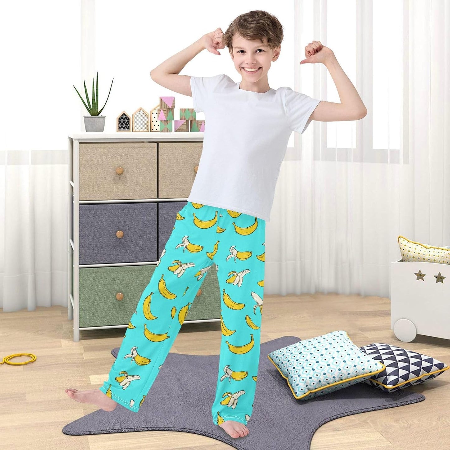 Pajama Pants Bananas Black Lounge Pajama Bottoms Soft Sleep Pjs Sleepwear S