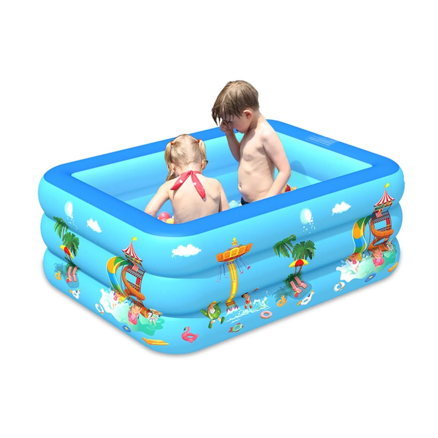 Swimming Pool,Swimming Pool Accessories Paddling Pools for Kids Small, 130 X 85 X 50Cm Inflatable Rectangular Kids Pool