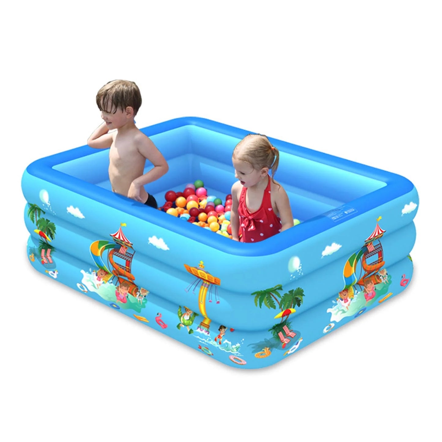 Swimming Pool,Swimming Pool Accessories Paddling Pools for Kids Small, 130 X 85 X 50Cm Inflatable Rectangular Kids Pool