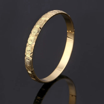8MM 4Pcs Bangle Jewelry Duabi Ethiopian Gold Bangles&Bracelets Jewelry