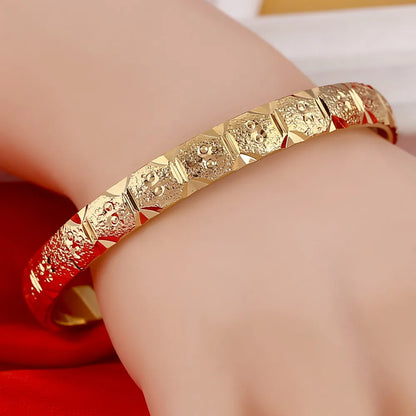 8MM 4Pcs Bangle Jewelry Duabi Ethiopian Gold Bangles&Bracelets Jewelry
