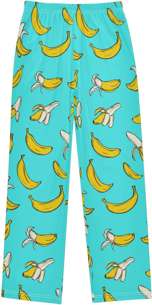 Pajama Pants Bananas Black Lounge Pajama Bottoms Soft Sleep Pjs Sleepwear S
