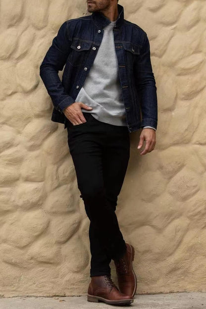 Men'S Classic Slim Fit Stretchy Jeans for Men Skinny Flex Denim Pants Ripped Designer