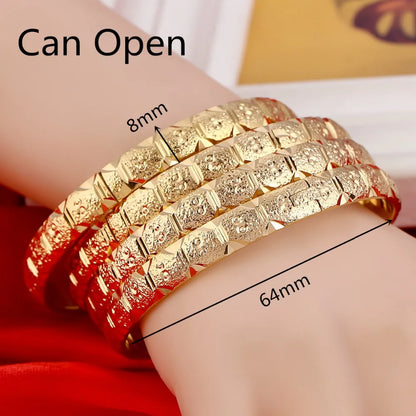 8MM 4Pcs Bangle Jewelry Duabi Ethiopian Gold Bangles&Bracelets Jewelry
