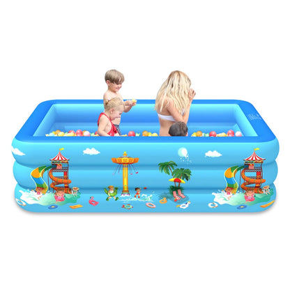 Swimming Pool,Swimming Pool Accessories Paddling Pools for Kids Small, 130 X 85 X 50Cm Inflatable Rectangular Kids Pool