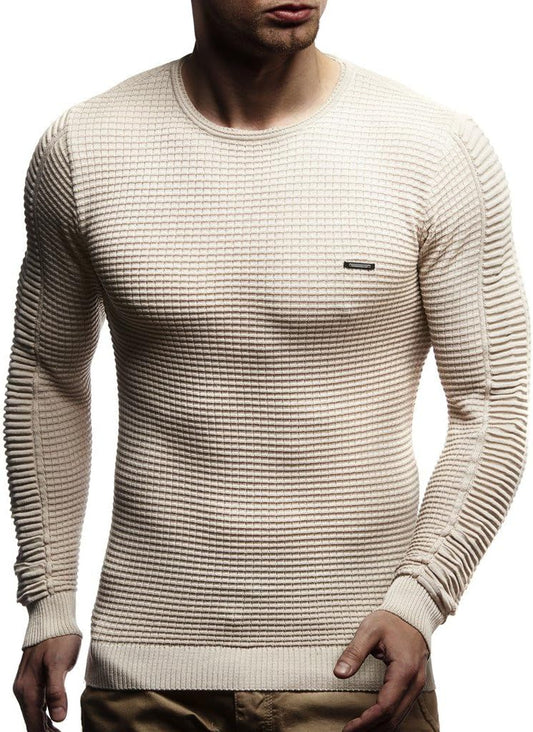 Men'S Sweater Knitted Pullover Hoodie Basic Crew Neck Sweatshirt Longsleeve Long Sleeve Slim Fit LN1545